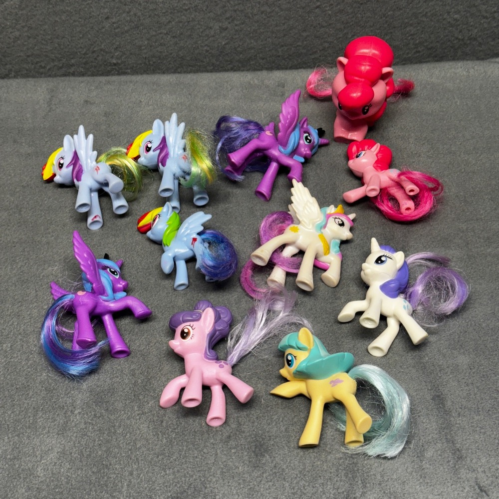My Little Pony McDonald's Lot of 11 Brushable Figures Pinkie Pie Luna Hasbro